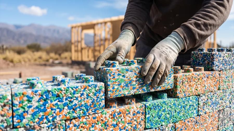 Construcción Rápida y Sostenible: Casas de Ladrillos Plásticos Reciclados en 5 Días